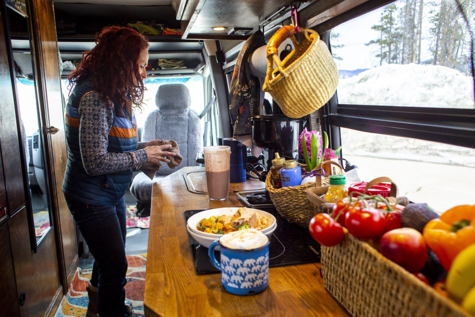 Summit Daily Lisa Pema Prepares Meal in Van